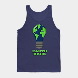 Earth hour globe in lightbulb Tank Top